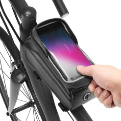 Linocell Fritid|Sykkelbelysning|Sykkelveske med mobillomme - for rammen