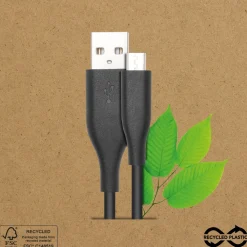 Linocell Kabler Og Adaptere|Usb-A & B-Kabler|USB-A til Micro-USB-kabel av gjenvunnet plast