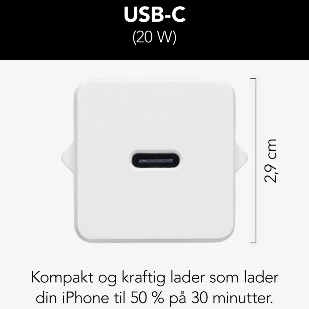 Linocell Kabler Og Adaptere|Iphone-Tilbehør|USB-C-lader med PD 20 W