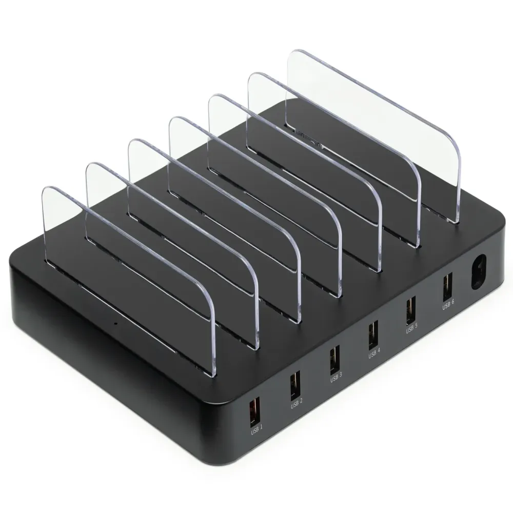 Linocell Iphone-Tilbehør|Hjemmekontor|USB-ladestasjon med stativfunksjon 6 porter