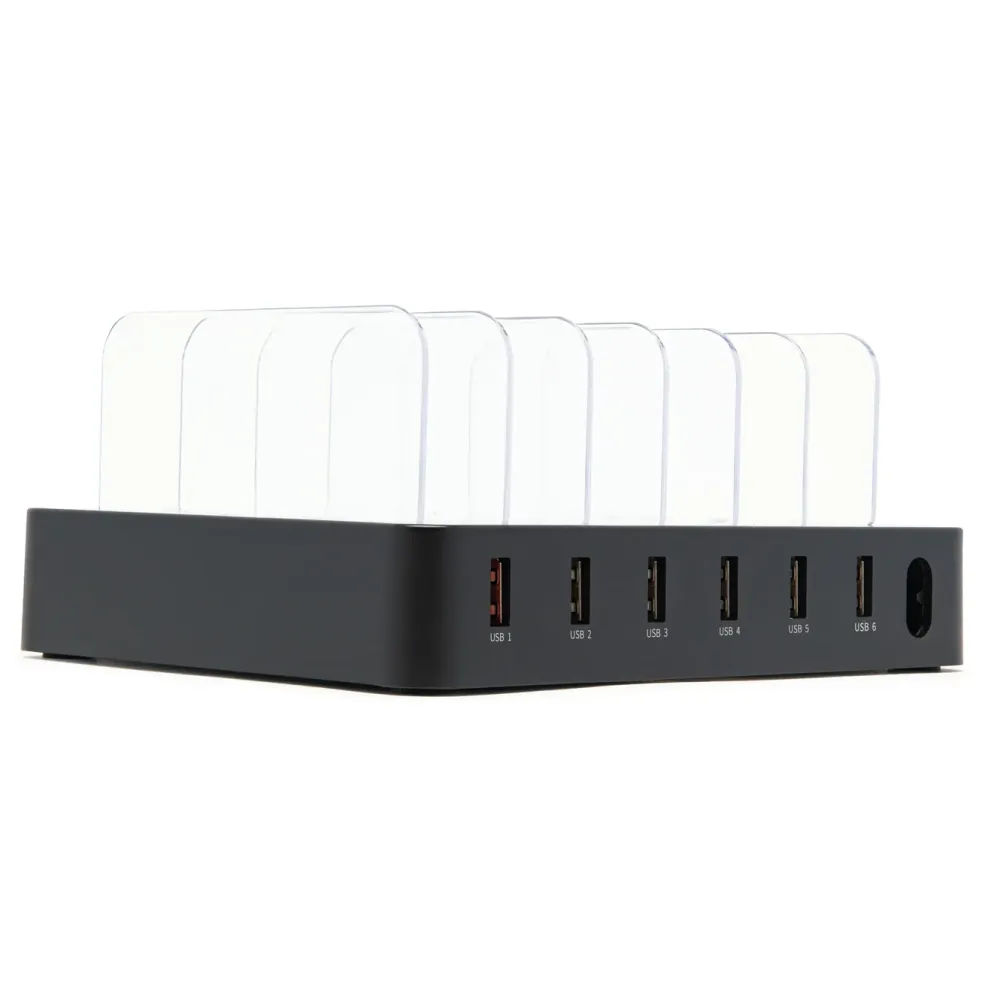 Linocell Iphone-Tilbehør|Hjemmekontor|USB-ladestasjon med stativfunksjon 6 porter
