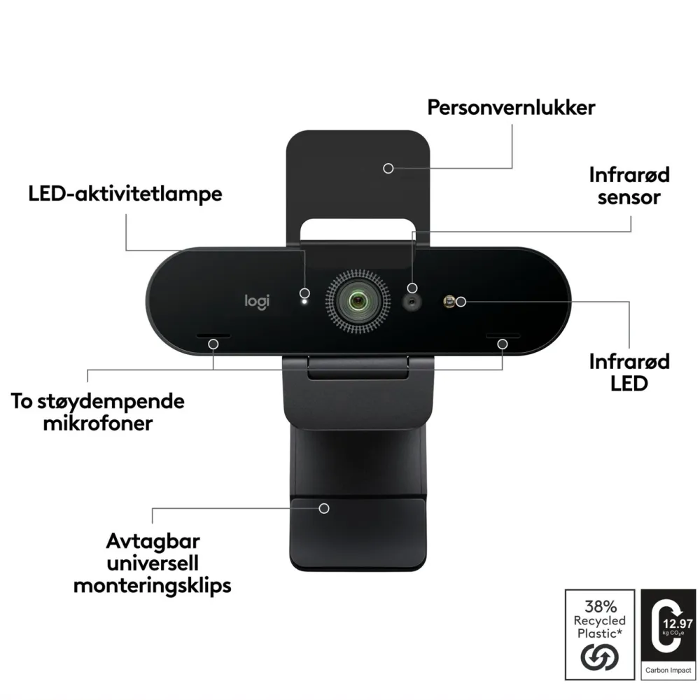 Logitech Hjemmekontor|Webkameraer|Brio 4K Webkamera