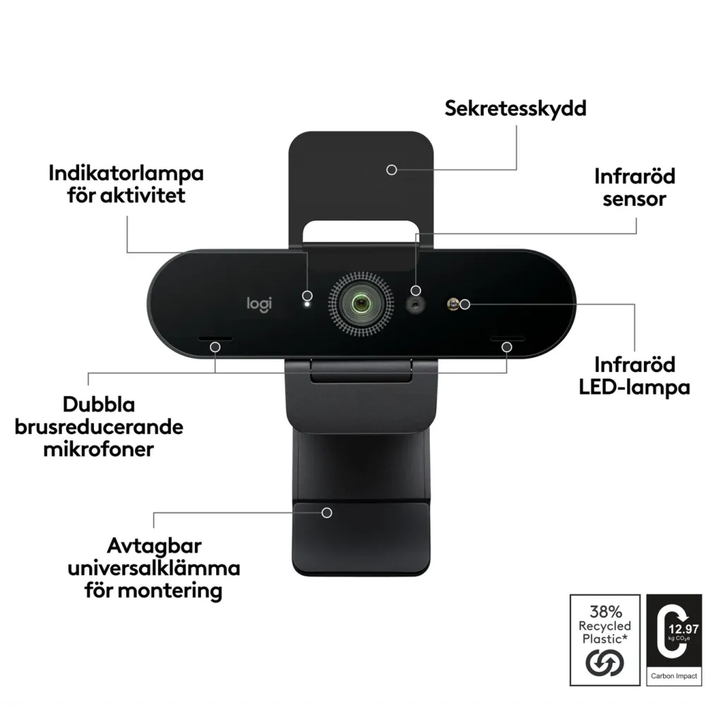 Logitech Hjemmekontor|Webkameraer|Brio 4K Webkamera