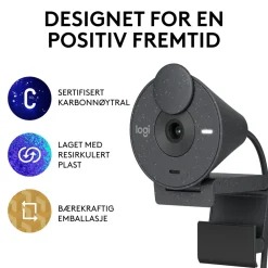 Logitech Hjemmekontor|Webkameraer|Brio 300 Webkamera med USB-C