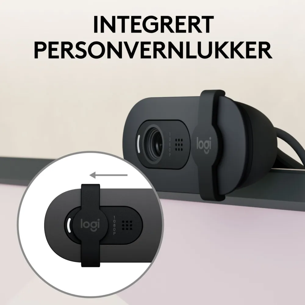 Logitech Hjemmekontor|Webkameraer|Brio 100 webkamera USB-A
