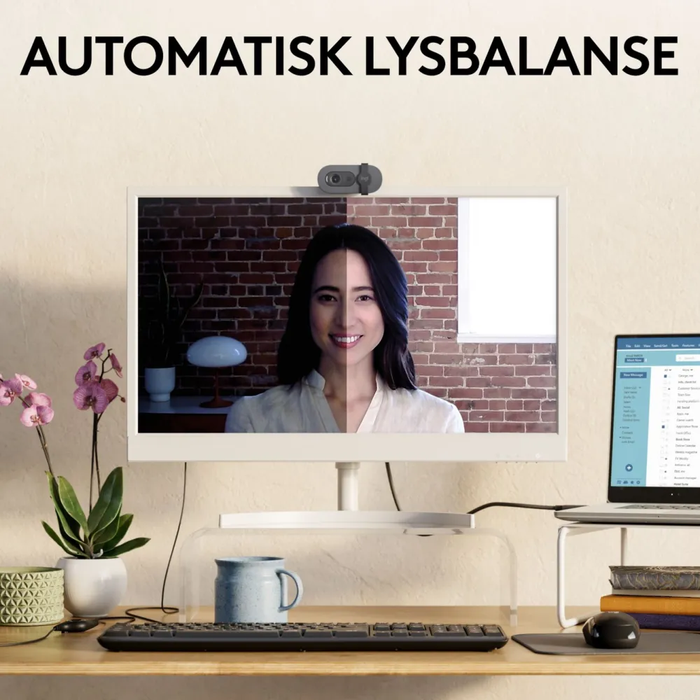 Logitech Hjemmekontor|Webkameraer|Brio 100 webkamera USB-A