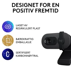 Logitech Hjemmekontor|Webkameraer|Brio 100 webkamera USB-A