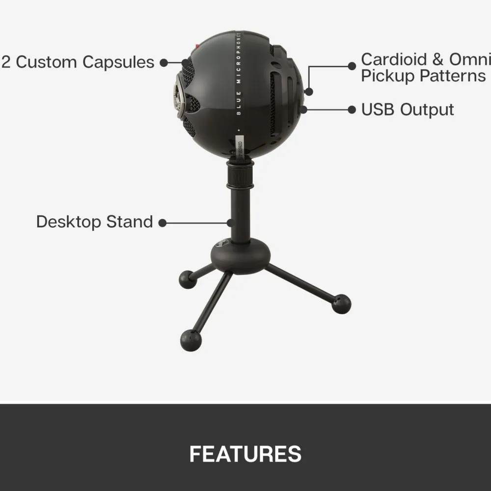 Logitech C Skjermbeskytter Og Deksel|Gamingskjermer|Blue Snowball USB-stereomikrofon Svart