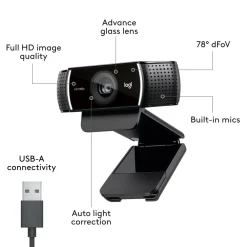 Logitech Skjermbeskytter Og Deksel|Gamingskjermer|C922 Pro Stream Webkamera