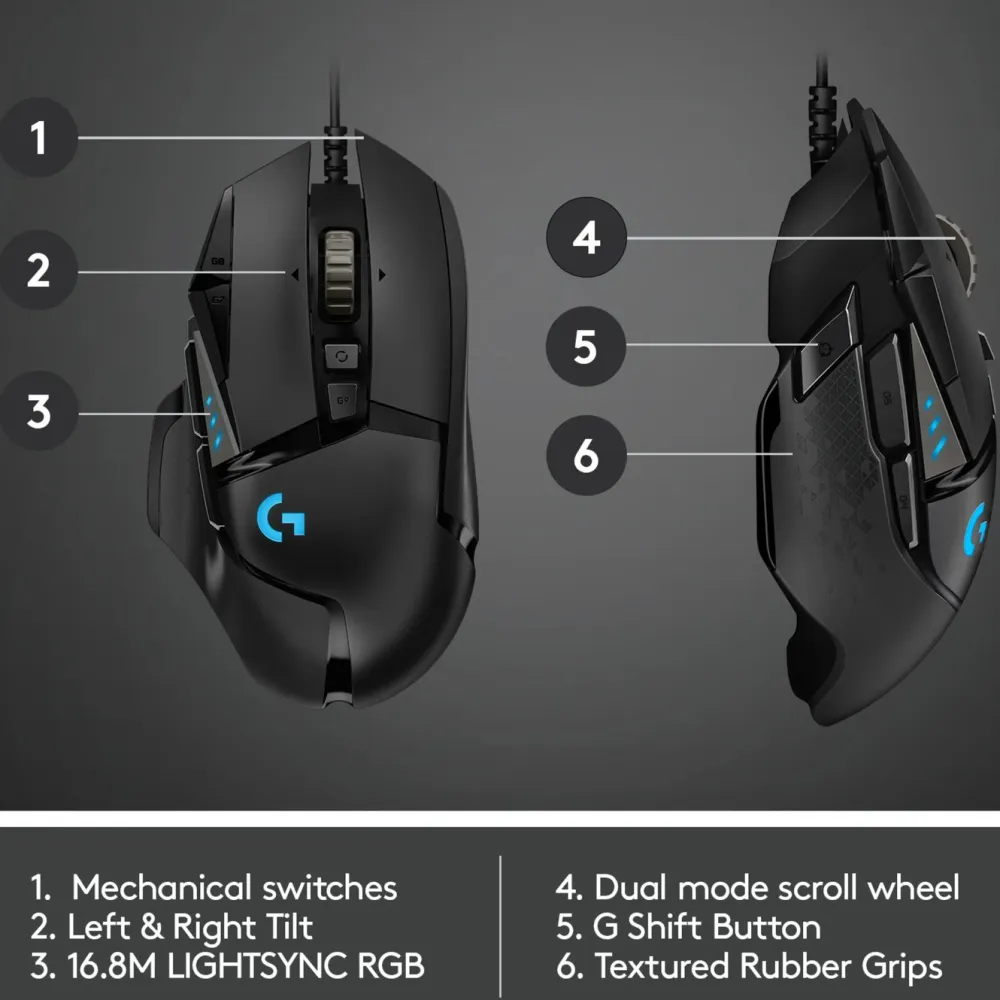 Logitech G Gaming Mus|Datamus|502 Hero Profesjonell gamingmus
