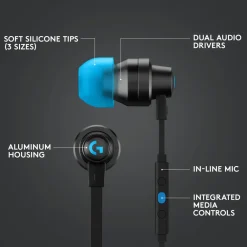 Logitech G Gaming Hodetelefoner|Hodetelefoner Og Hodesett|333 In-ear-gaminghodetelefoner Svart