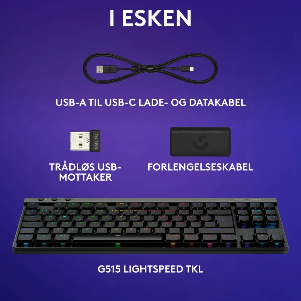 Logitech Tastatur|Gaming Tastatur|G515 Lightspeed TKL Trådløst gamingtastatur