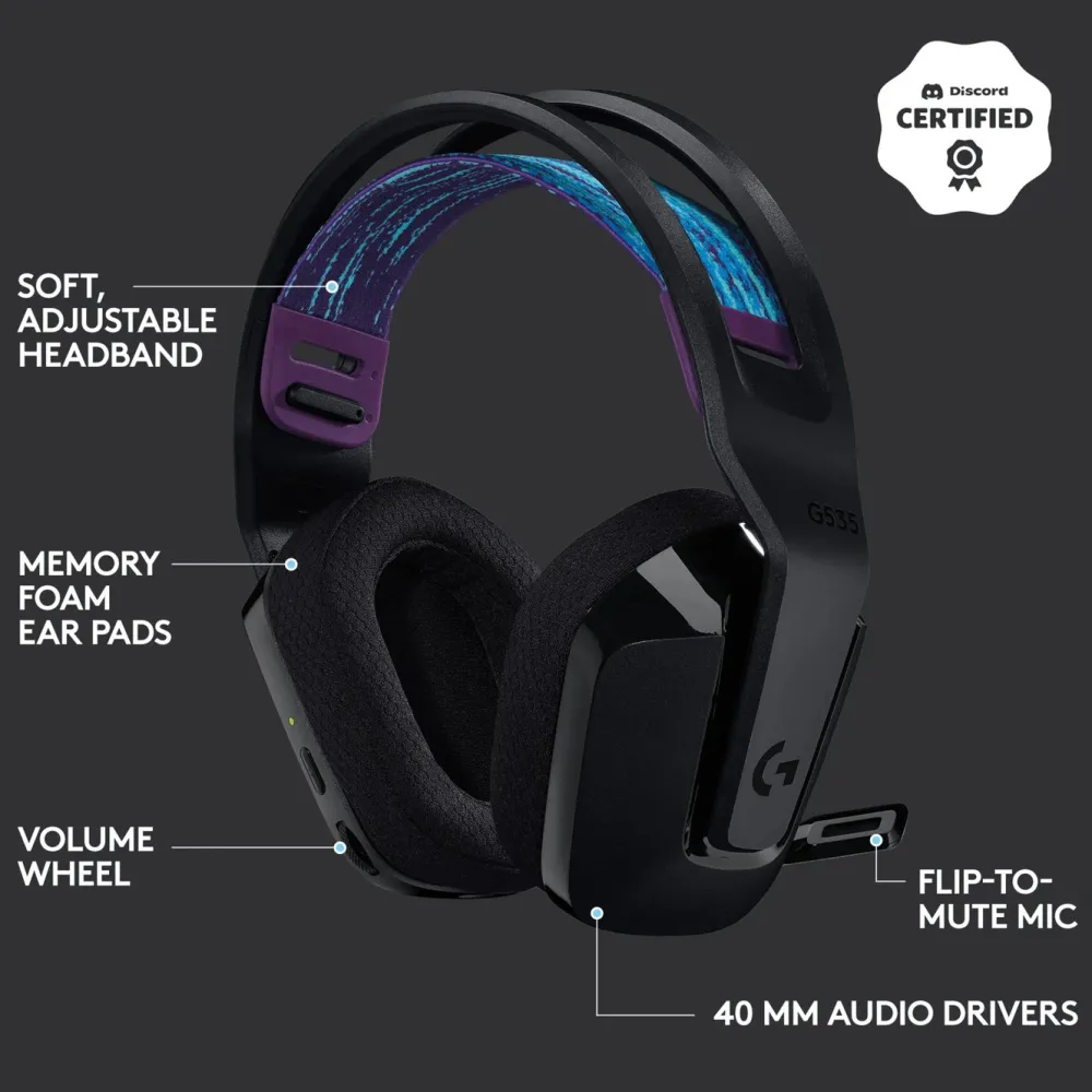 Logitech G Dataheadset|Gaming Hodetelefoner|535 Lightspeed Trådløst gamingheadset