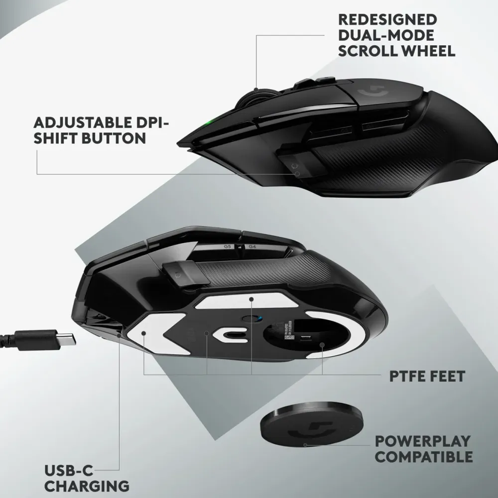 Logitech G Gaming Mus|Datamus|502 X Lightspeed Trådløs gamingmus