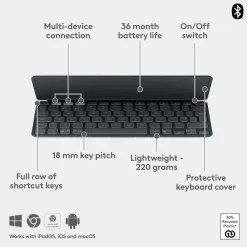 Logitech Tastatur|Gaming Tastatur|Keys-To-Go 2 Portabelt Bluetooth-tastatur