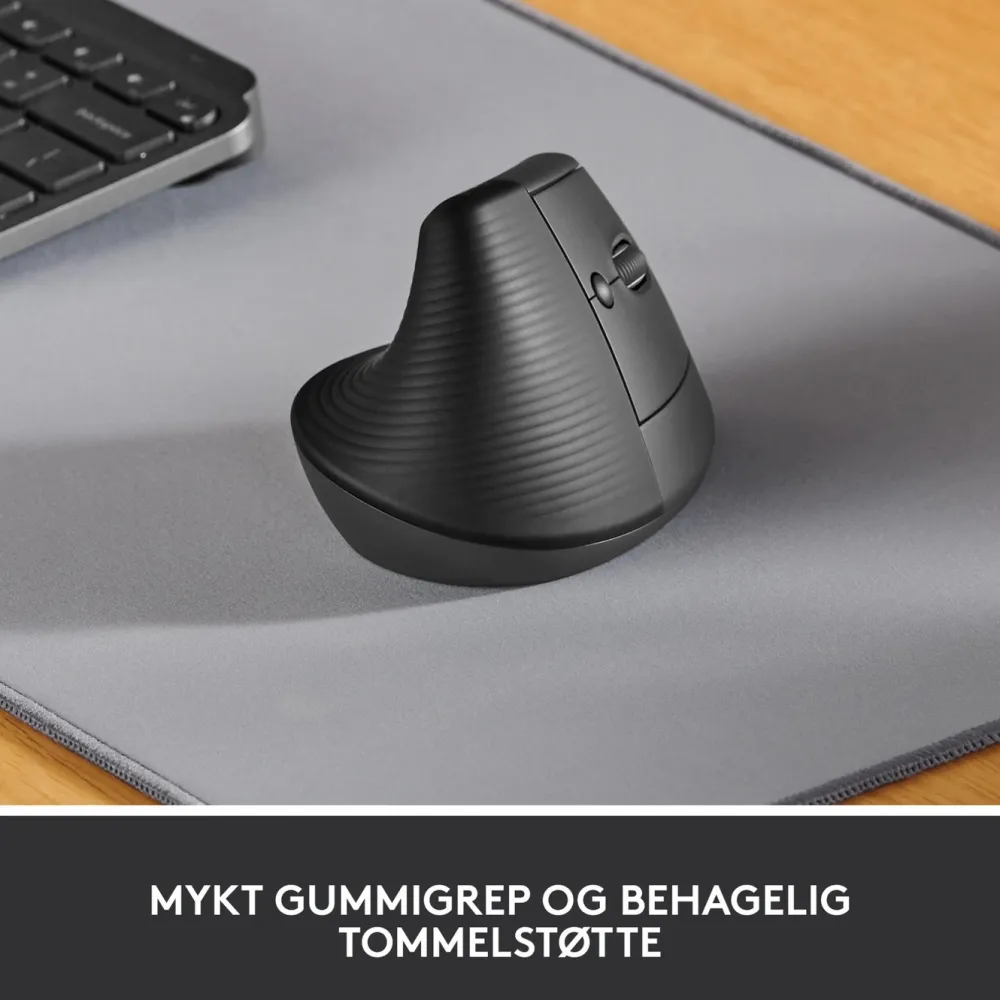 Logitech Datatilbehør|Datamus|Lift Vertikal datamus Graphite