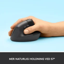 Logitech Datatilbehør|Datamus|Lift Vertikal datamus Graphite