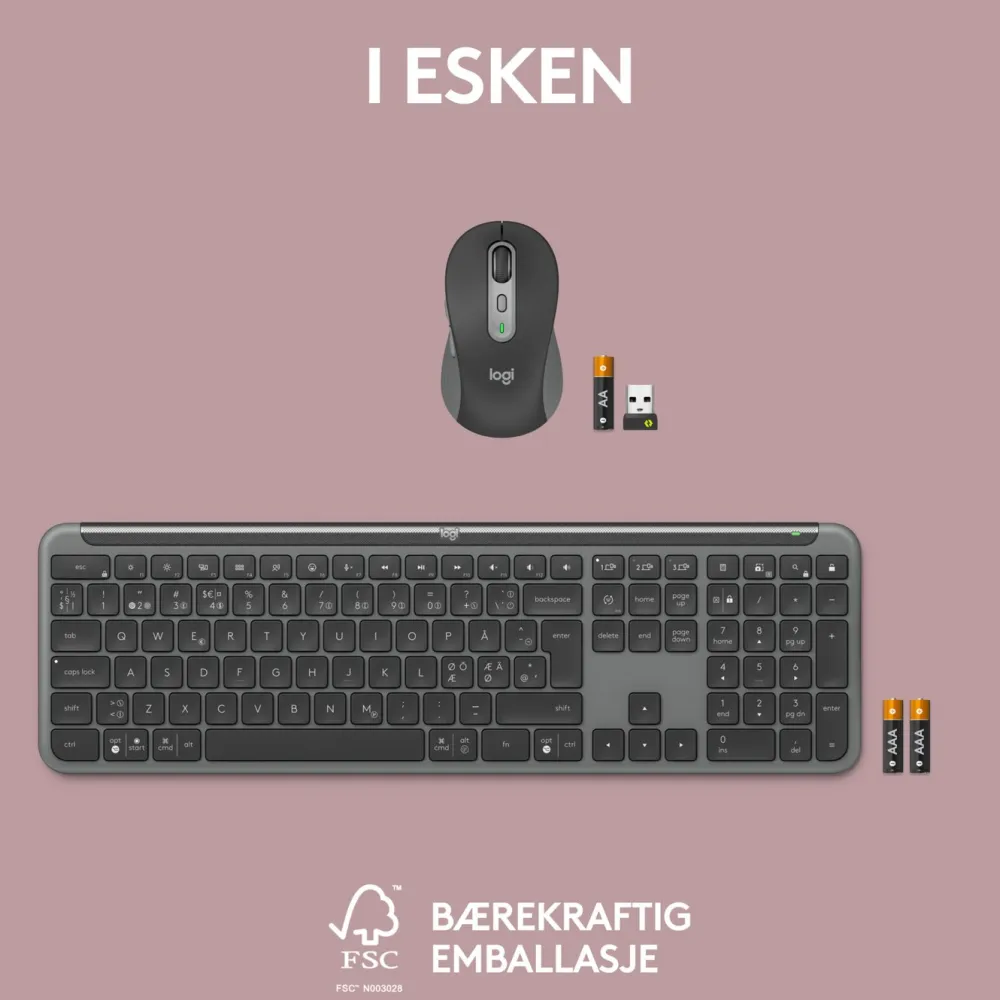 Logitech Tastatur|Gaming Tastatur|MK950 Signature Slim Trådløst tastatur og mus