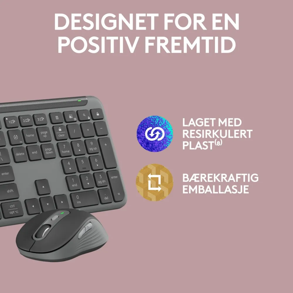 Logitech Tastatur|Gaming Tastatur|MK950 Signature Slim Trådløst tastatur og mus