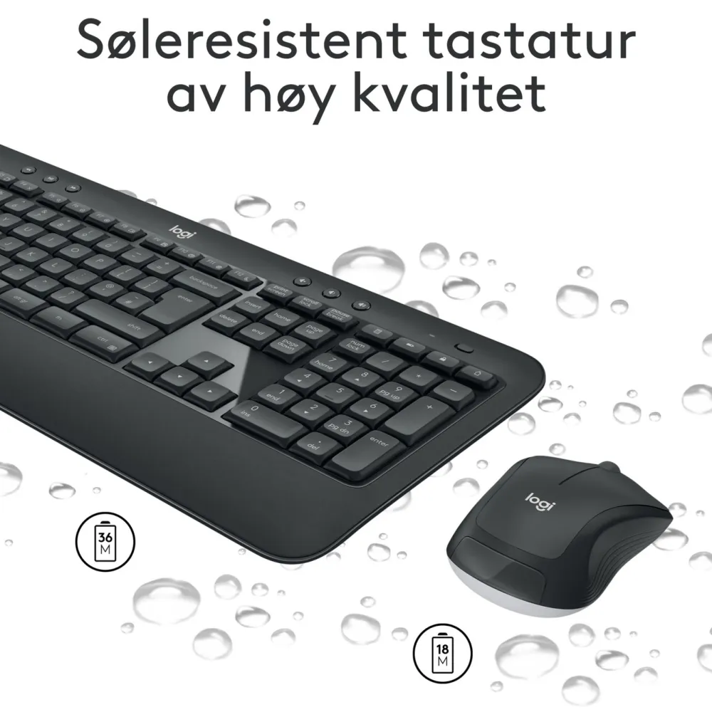 Logitech Tastatur|Gaming Tastatur|MK540 Trådløst tastatur og mus
