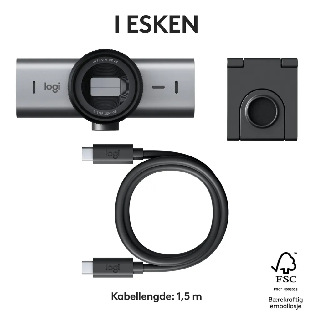 Logitech Hjemmekontor|Webkameraer|MX Brio 4K Webkamera