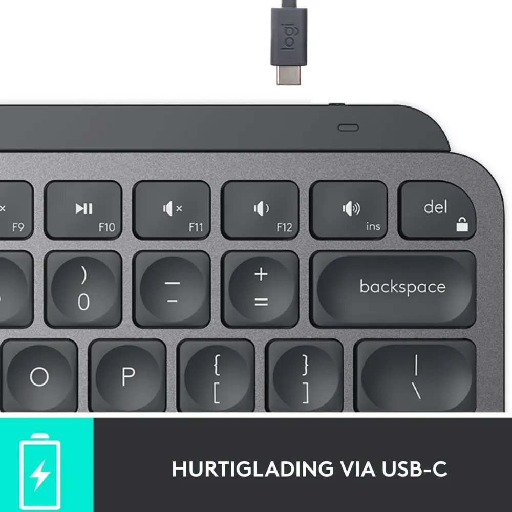 Logitech Tastatur|Gaming Tastatur|MX Keys Mini Trådløst tastatur Grå