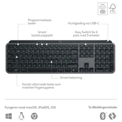 Logitech Lagring|Tegnebrett|MX Keys S Trådløst tastatur