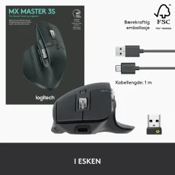 Logitech Datatilbehør|Ergonomi|Mx Master 3s Trådløs datamus