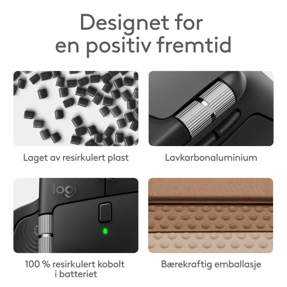 Logitech Datatilbehør|Ergonomi|MX Master 4 Trådløs ergonomisk mus Graphite