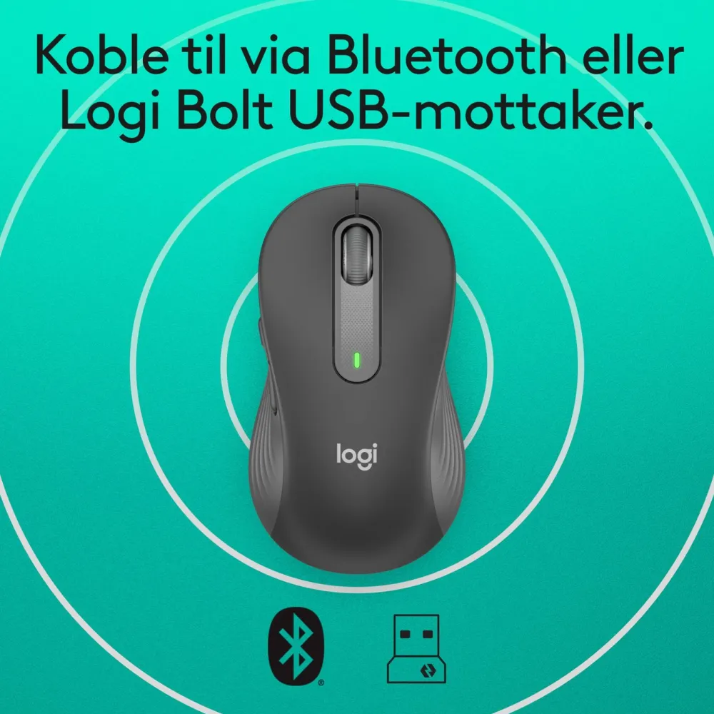 Logitech Datamus|Signature M650 Trådløs datamus Graphite