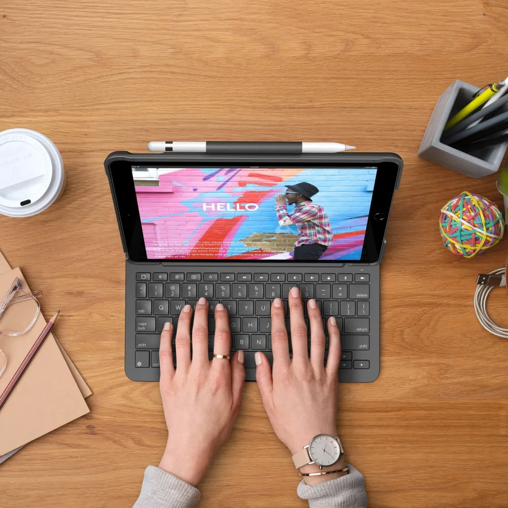 Logitech Tastatur|Gaming Tastatur|Slim Folio Tastaturetui for iPad 10,2", Air 3. gen og Pro 10,5"