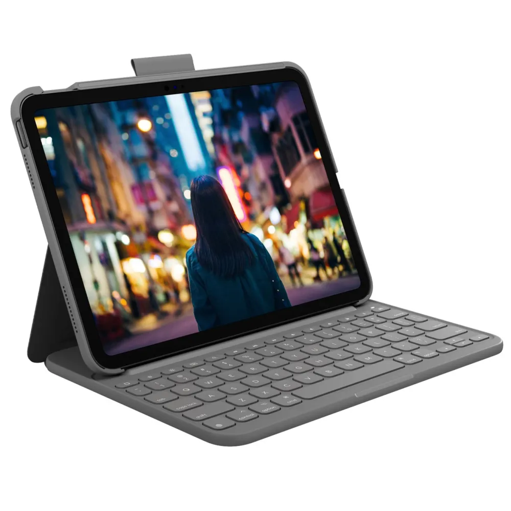 Logitech Ipad Og Tilbehør|Slim Folio Tastaturetui for iPad (10. gen) og iPad (A16)