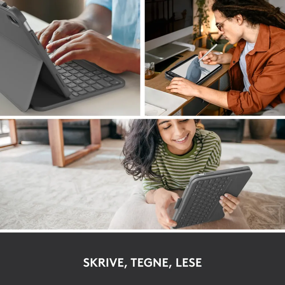 Logitech Ipad Og Tilbehør|Slim Folio Tastaturetui for iPad (10. gen) og iPad (A16)