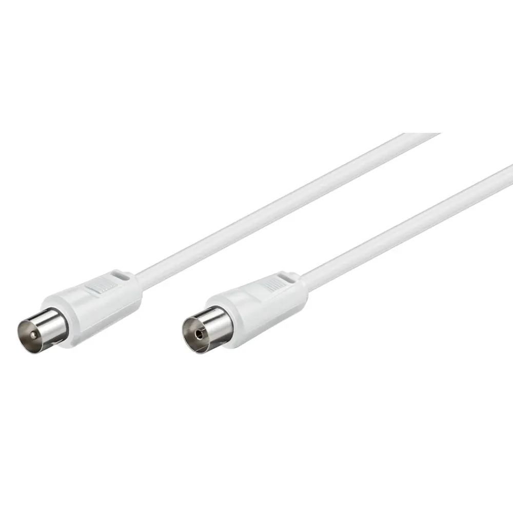Luxorparts Kabler Til Tv|Antennekabel, hvit 10 m