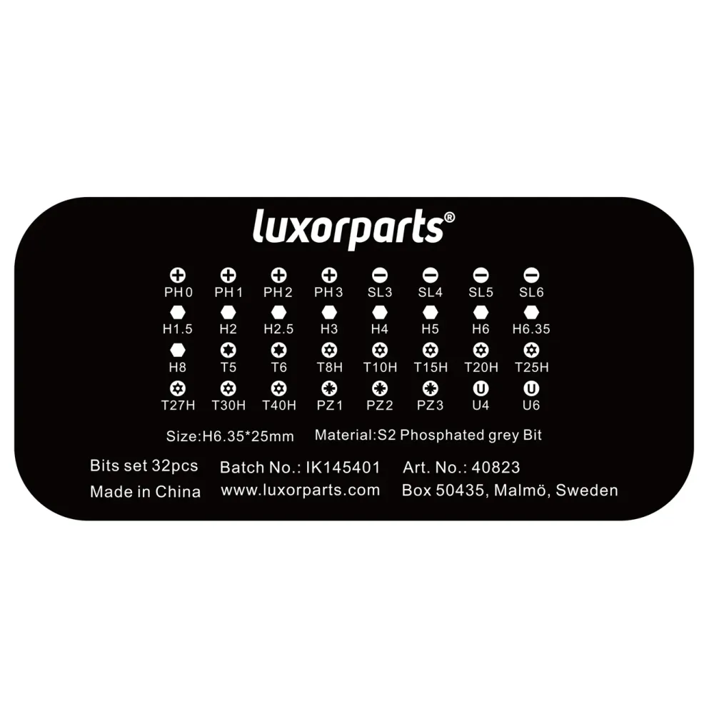 Luxorparts Verktøy|Bit-sett 32 deler