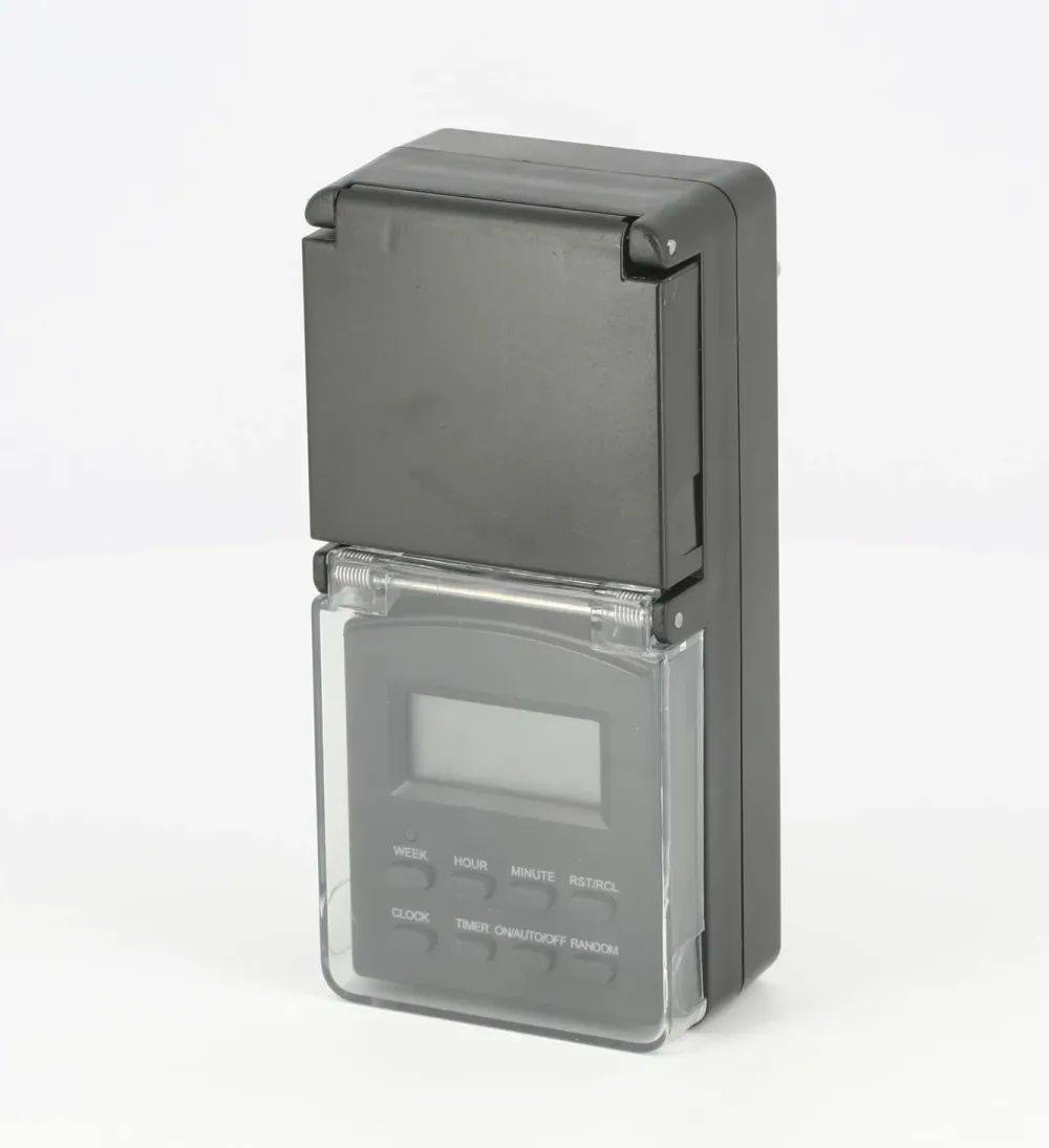 Luxorparts Sterkstrøm|Digital timer 7 døgn for utendørsbruk