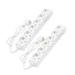 Luxorparts Strømledninger|Sterkstrøm|Grenuttak 6-veis 2-pk.