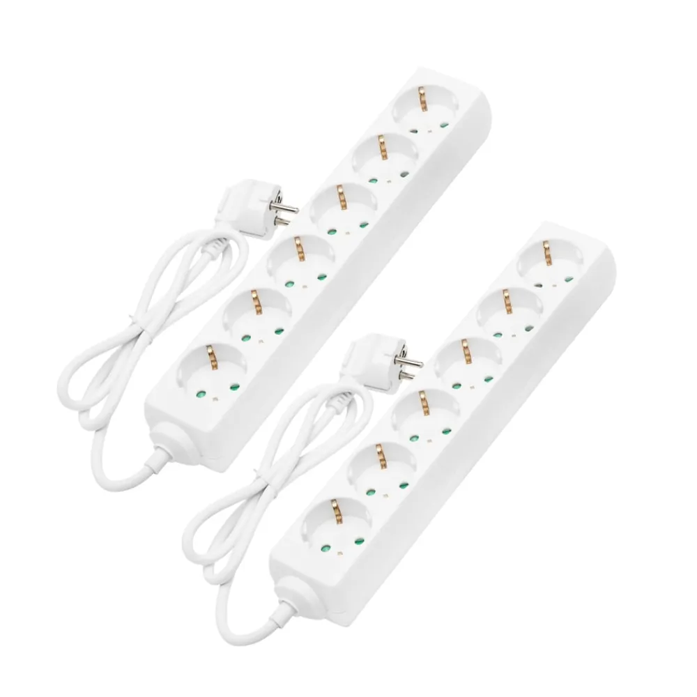 Luxorparts Strømledninger|Sterkstrøm|Grenuttak 6-veis 2-pk.