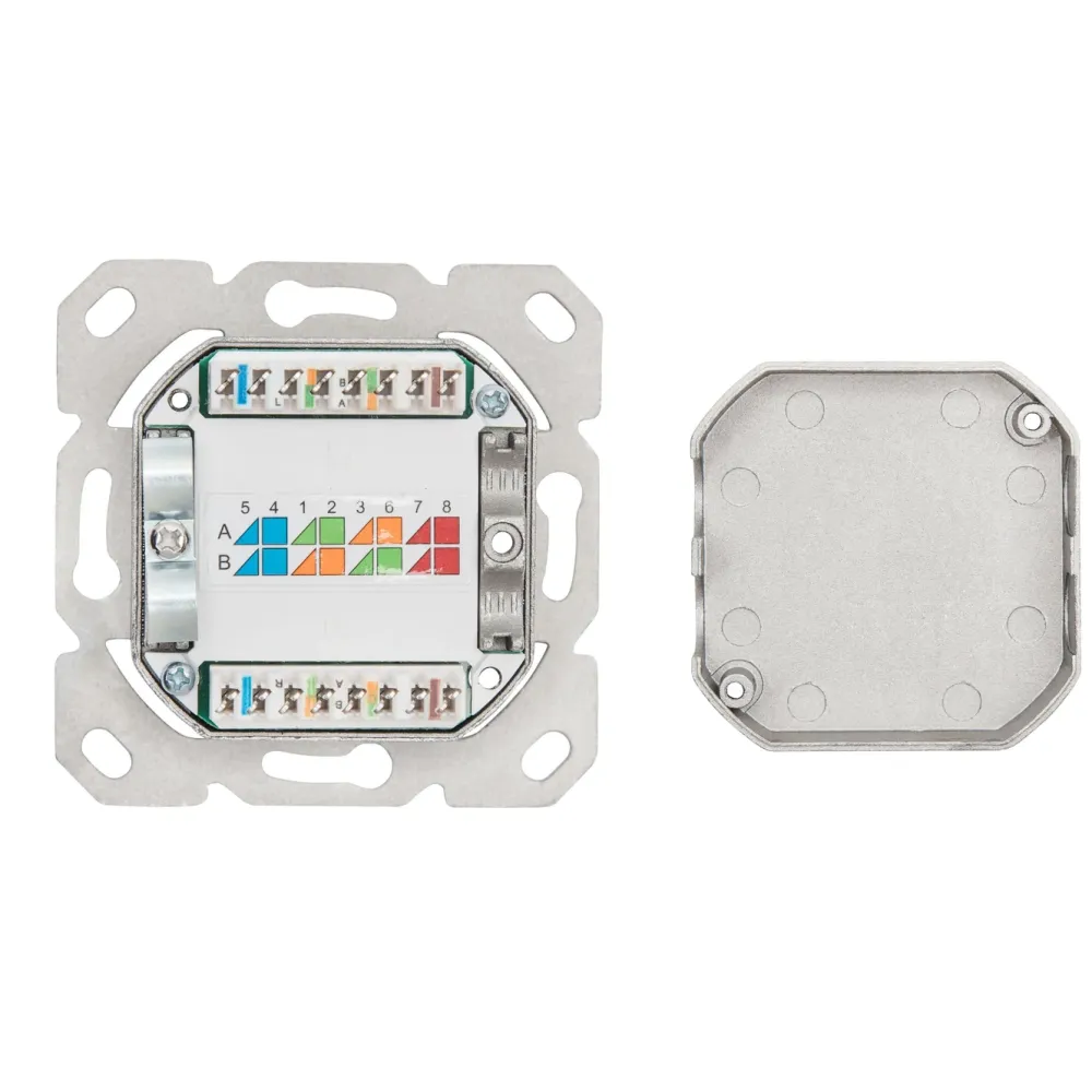 Luxorparts Kabler For Nettverk|Tilbehør Og Installasjon|Innfelt FTP-nettverksuttak Cat. 6 2-ports