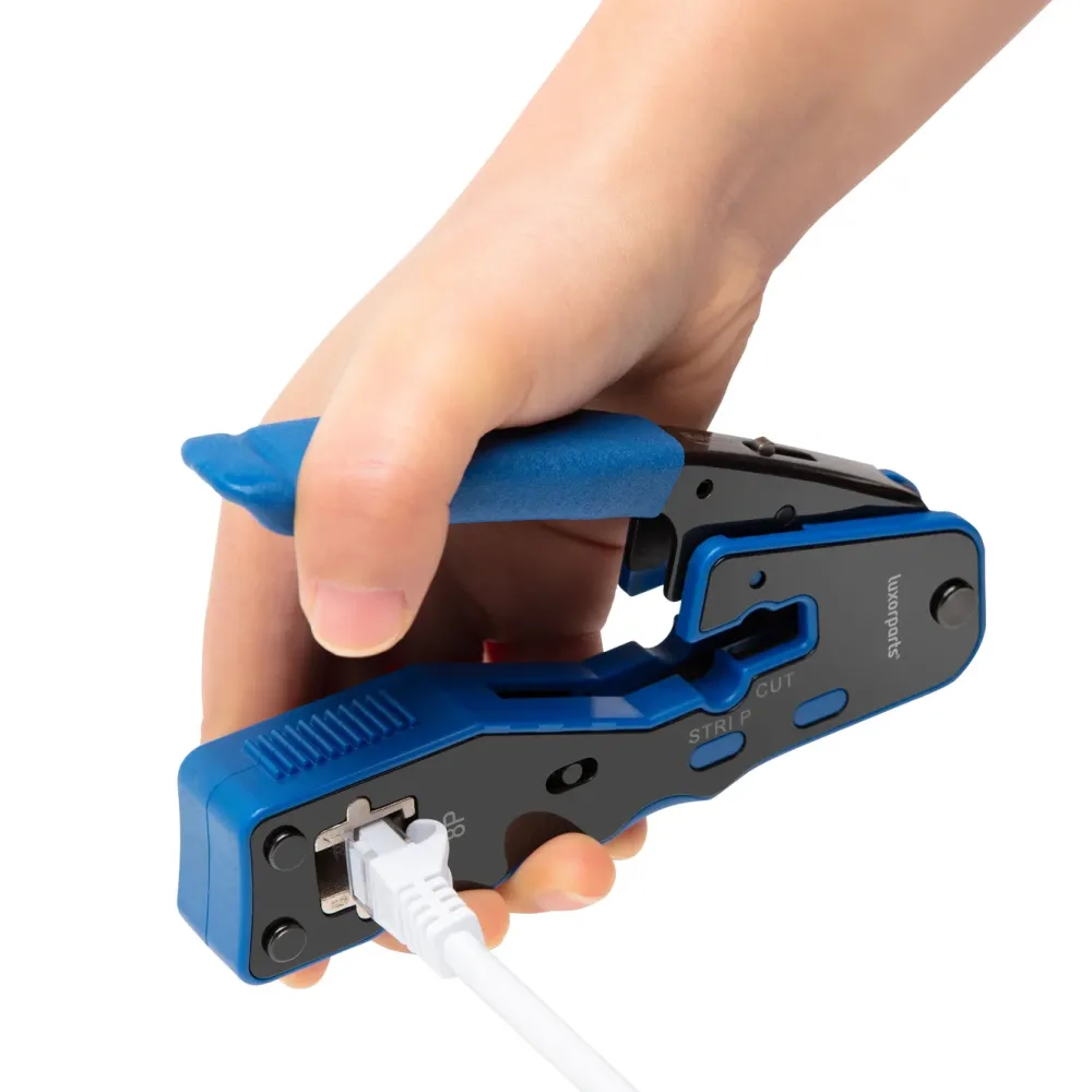 Luxorparts Mobilt Bredbånd Og Rutere|Nettverkskabler|Krympetang med klippe- og dekselfunksjon for RJ45-kontakter