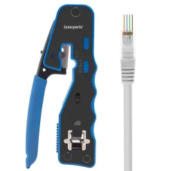 Luxorparts Mobilt Bredbånd Og Rutere|Nettverkskabler|Krympetang med klippe- og dekselfunksjon for RJ45-kontakter