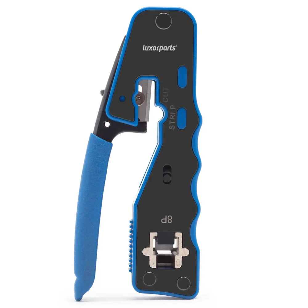 Luxorparts Mobilt Bredbånd Og Rutere|Nettverkskabler|Krympetang med klippe- og dekselfunksjon for RJ45-kontakter