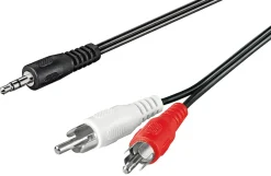 Luxorparts Lyd- & Videokabler|Lydkabel 3,5 mm til 2 x RCA 1,5 m, svart