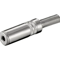 Luxorparts Lyd- & Videokabler|3,5 mm-kontakt i metall, hunn, stereo