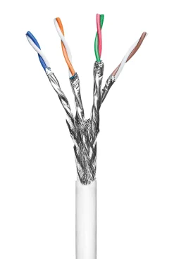 Luxorparts Nettverkskabler|Myk S/FTP-nettverkskabel Cat. 6 Hvit 100 m