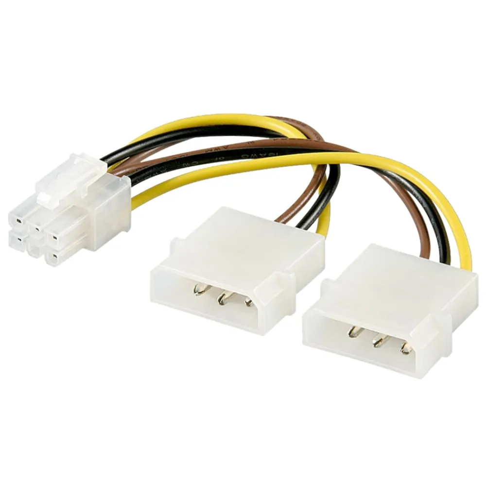 Luxorparts Kabler Til Datamaskin|Datamaskinkomponenter|PCI Express-strømadapter 6-pin (2x Molex)