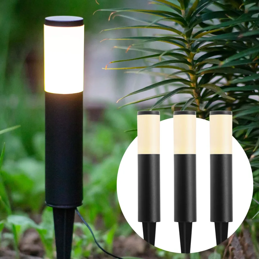 Luxorparts Utendørs Belysning|245 Solcelledrevet pullert 3-pk.