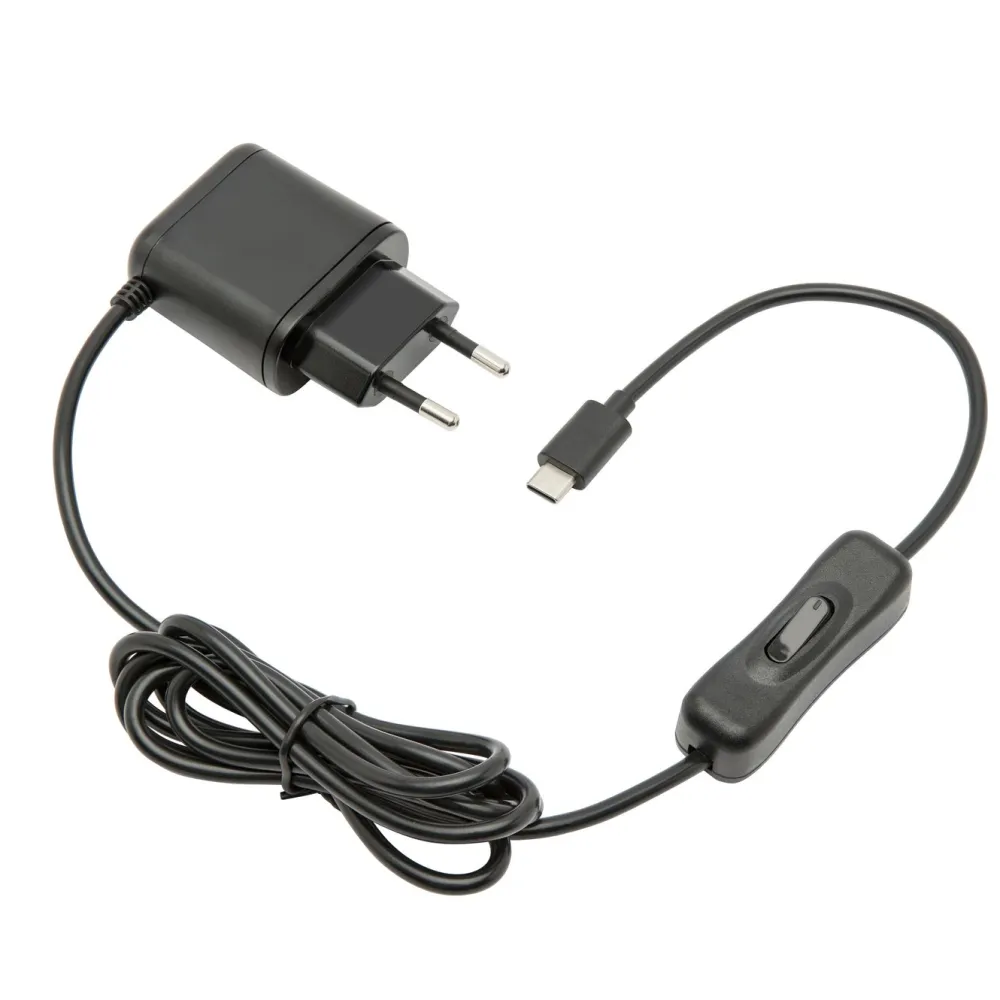 Luxorparts Raspberry Pi|Strømadapter for Raspberry Pi 4, 3 A med strømbryter