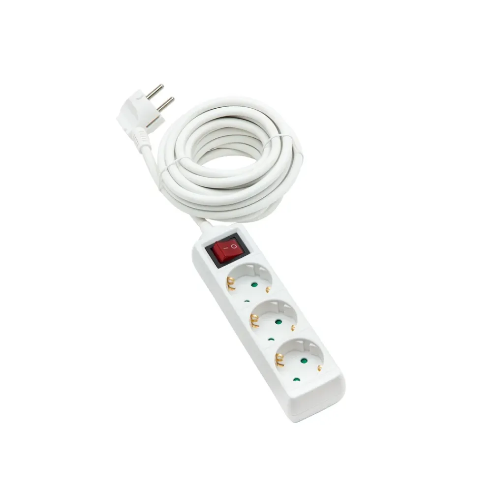 Luxorparts Kabler For Lyd|Kabler For Nettverk|3-veis grenuttak med bryter - Hvit
