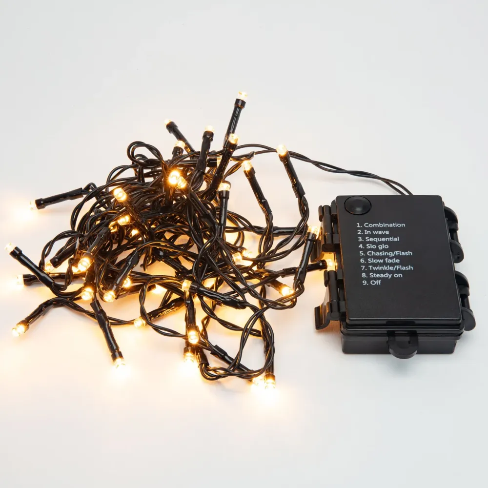 Kjell Lyslenker|Julelys|Lyslenke 48 LED 3,5 m, batteridrevet (svart)